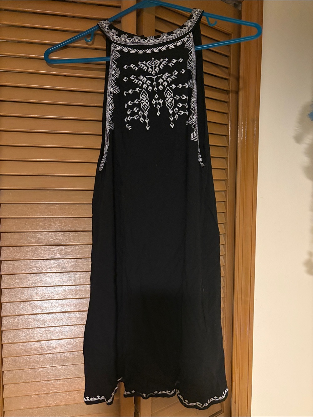 Black Embroidered Sleeveless Women’s Tank/tunic